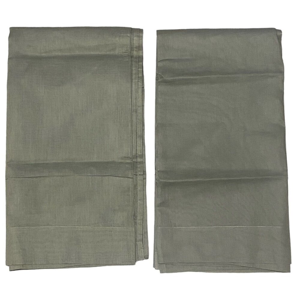 Pottery Barn Sheer Curtain Panels Classic Voile Drapes Set 2 Green 44x84 Pair